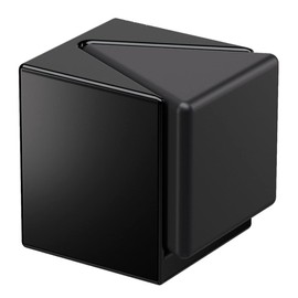 Gedotec Floor Door Buffer Stainless Steel Door Stopper Square – KIRA | Rubber Buffer for Floor Mounting | Metal Stop Buffer for Screwing or Gluing | 1 Piece - Design Stopper Black with Mounting