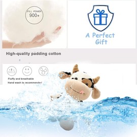 RFJYGWQM Plush Cow Toy, Cow Soft Toy Plush, Dairy Cow Plush Cow Super Soft Animal Stuffed Plush Toy Cartoon Cow Doll Sleeping Companion Plush Toy Home Decoration Gift For Kids Adults, 30cm