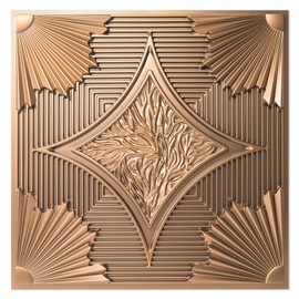 Art3d Drop Ceiling Tiles 24x24 in Bronze (12-Pack, 48 Sq.ft), 3D Wainscoting Panels Glue Up 2x2
