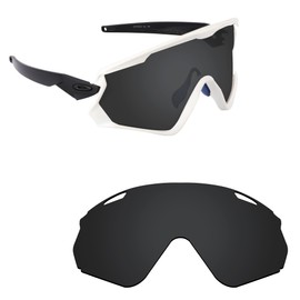 Alphax Stealth Black Polarized Replacement Lenses for Oakley Wind Jacket 2.0 OO9418