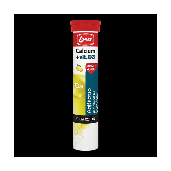 LANES CALCIUM+ VITAMIN D3 20 EFFERVESCENT TABLETS WITH LEMON FLAVOR