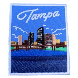 Aufnäher Tampa Florida (8,9 cm), bestickt, zum Aufbügeln oder Aufnähen, für Reisen, USA, Souvenir, USA, Urlaub, Emblem, Rucksack, Geschenkflicken