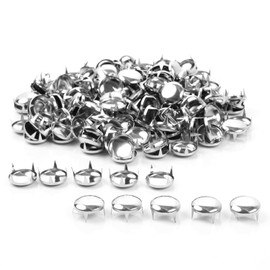 200Pcs 2.5mm Silver Round Dome Studs Nailhead Rivets for Punk Rock DIY Leather Craft, Clothes, Bags, Shoes, Bracelets