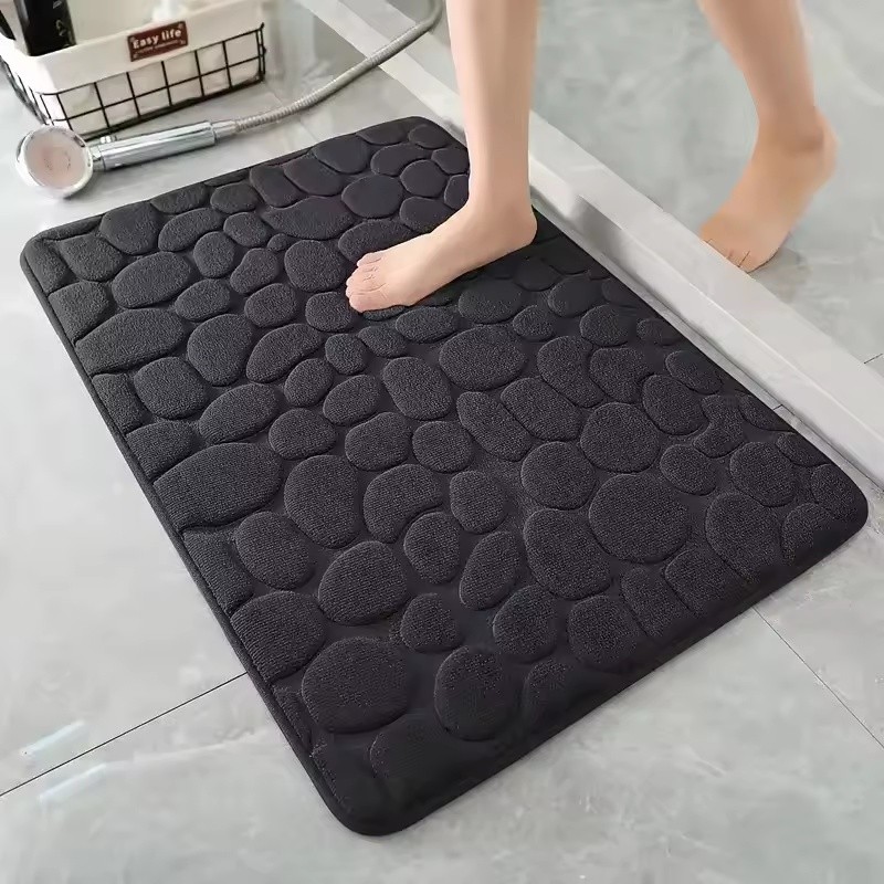 Cobblestone Texture Bathroom Mat for Shower and Sink Areas –
