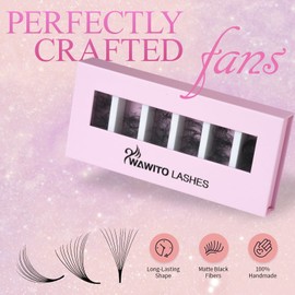 Lash Extension WAWITO 10D Premade Fans Eyelash Extensions 750pcs Pre Made Fans Lash Extensions Premade Lash Fans Volume Lash Extensions Eyelash Extension Premade Fans (3D C 9-14mm 0.07)