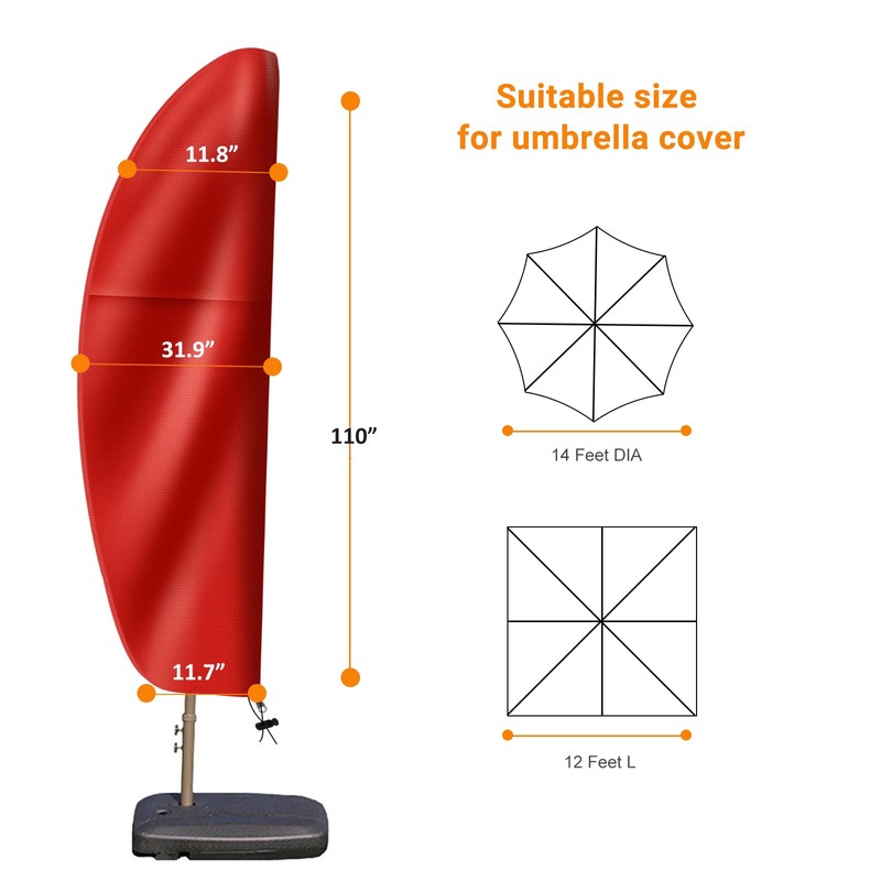 Patio Cantilever Umbrella Covers for Outdoor: Waterproof Offset Umbrella Cover