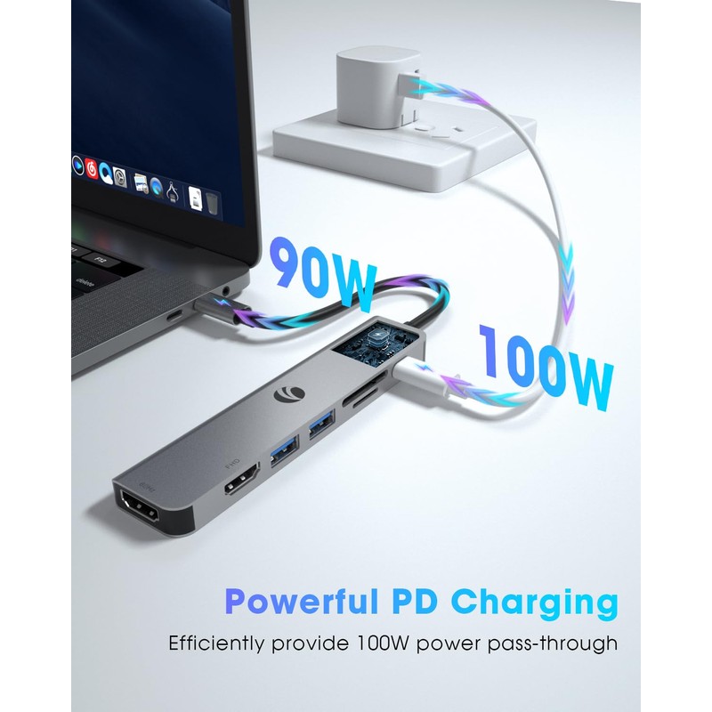 VCOM 7-in-1 USB C Hub Support MST, Docking Station Dual
