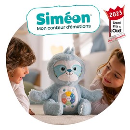 Gipsy Toys - Simeon My Emotion Storyteller - Soft Toy with Music, Storyteller - Boys and Girls - 10 Months to 7 Years - 28 cm - Water Green - French Version