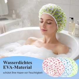 Pack of 6 Shower Caps, Women's Elastic Shower Caps, Waterproof Shower Caps, Reusable Shower Caps for Girls, Women, Salon, 27 cm