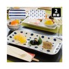 indigo indigo ball oblong plate (2 pattern set)