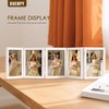 DUENPY 5 Folding 5x7 Picture Frame Horizontal Engineered Wood Accordion