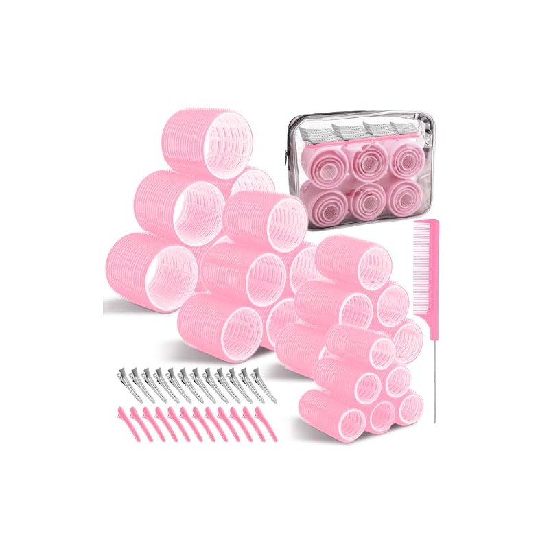 50 pzs Rizadores para el Cabello, 4 Tamaños de Rulos