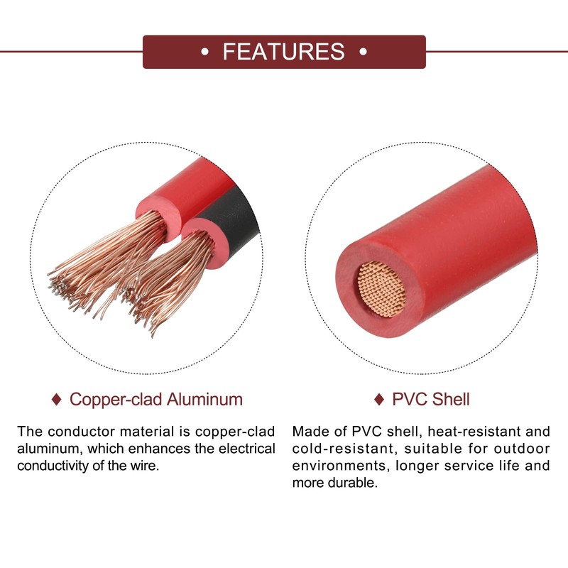 sourcing map 20AWG Copper Clad Aluminum Wire, 98FT Electrical Wire