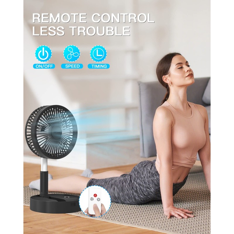 AICase Stand Fan,Folding Portable Telescopic Floor/USB Desk Fan with 7200mAh