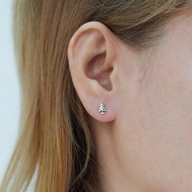 Boma Jewelry Sterling Pine Evergreen Tree Stud Earrings