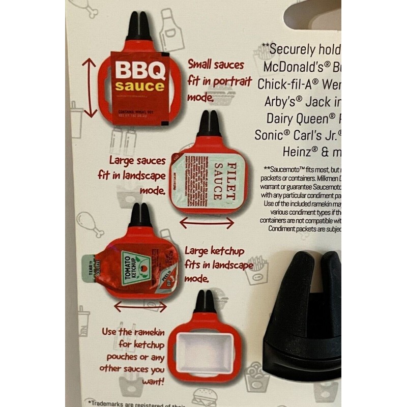Saucemoto DIP CLIP, An in-car cup holder for ketchup &