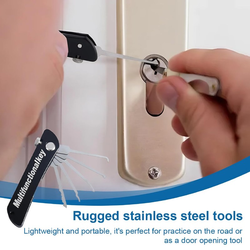 JAWUZ 20 in1 Schlüssellochsperrer türöffnungswerkzeug schlüsseldecoder Lockpicking Set profi steinschleuder