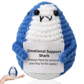 FDJZXW Crocheted Cuddly Toys, Creative Cute Adorable Emotional Support Plushies, Crochet Shark Gift, Unique Birthday Gift for Shark Lovers, Friends, Women and Men