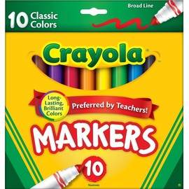 Crayola Broad Line Markers, Classic Colors 10 Each (Pack of 3)