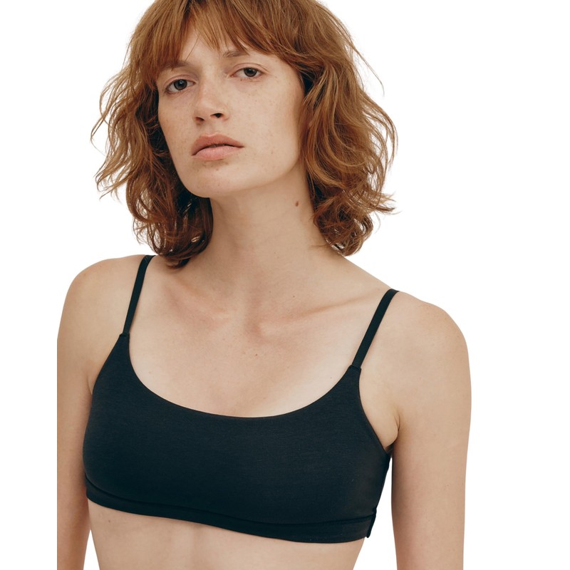 Organic Basics Women's Flex Bralette, Black, Large