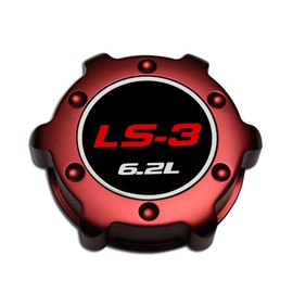 VMS RACING RED OIL CAP LS3 6.2L in Billet Aluminum Compatible with Chevy Corvette C6 LS3 V8 Engines 08-13 2008-2013