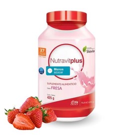 Vitaminas Y Minerales En Polvo NutravitPlus By Gaero Shop  Sabor Fresa Fibra Con Menos Azcar  Endulzado Naturalmente Con Stevi  425grs                
