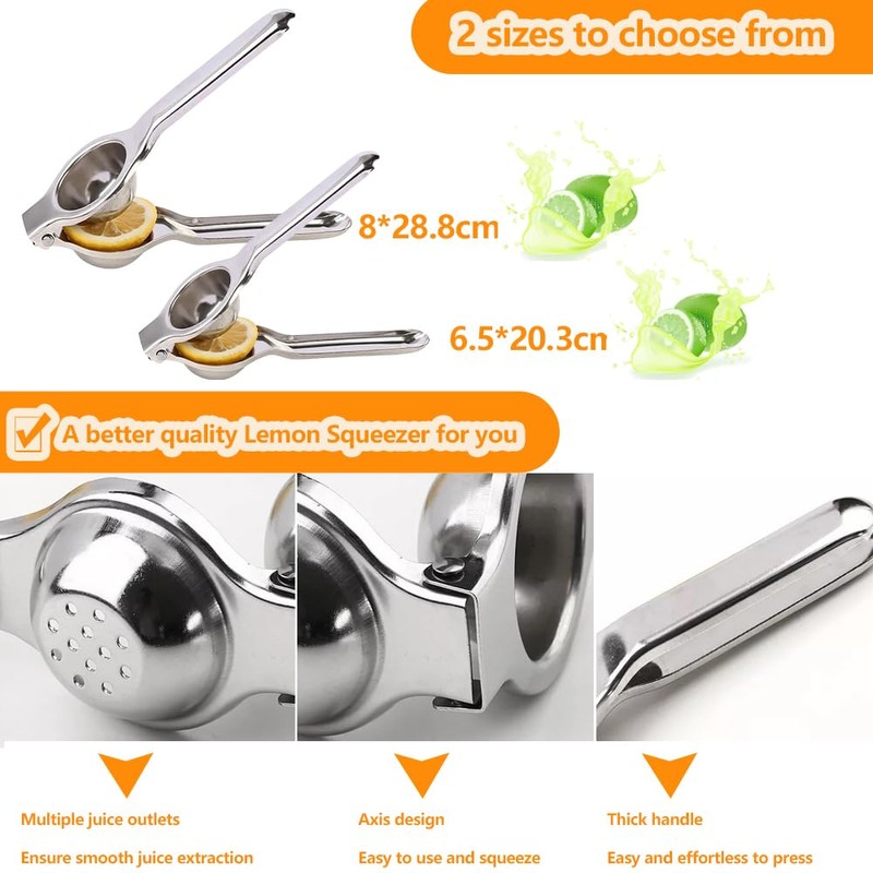Ollimy Lemon Squeezer Hand Press, Lemon Squeezer Juicer Stainless Steel