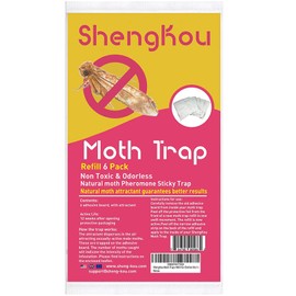 ShengKou Moth Traps Refill for Clothes Moths (Pink, 6)