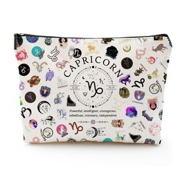 XYZONE Capricorn Gifts for Women, Capricorn Zodiac Cosmetics Bag, Travel Makeup Bags, Capricorn Birthday Gifts for Women & Astrology Lovers