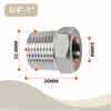 Bwintech 2 Pcs 3/4" Female to 1" Male BSP Thread