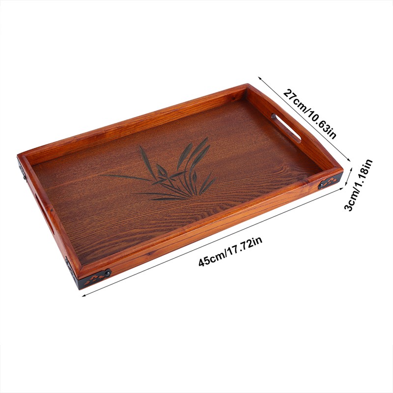 Large Wood Serving tea Water Drinks Tray Wooden Breakfast Tea