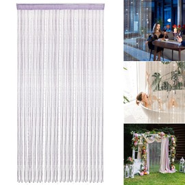 Ejoyous Beaded Curtain, Crystal Beads Encrypted Wire Curtain, Tassels Closet Curtain Door String Curtains for Doorway for Interior Hanging Decoration 1x2m / 39x79 (Purp le)