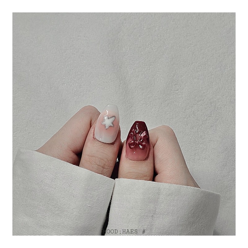[M;H #] Cherry Balm handmade nail tips - Enter Owen