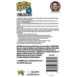 Flex Glue, Mini, Clear, Super Strong, Transparent, Rubberized Waterproof Adhesive, Works Underwater, Use on Pools, Showers, Outdoors, Concrete, Brick, Pavers, Masonry, UV Resistant