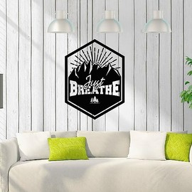 Vinyl Wall Decal Lettering Just Breathe Healthcare Mountains Art Nature Stickers Mural Large Decor (g8386) Black