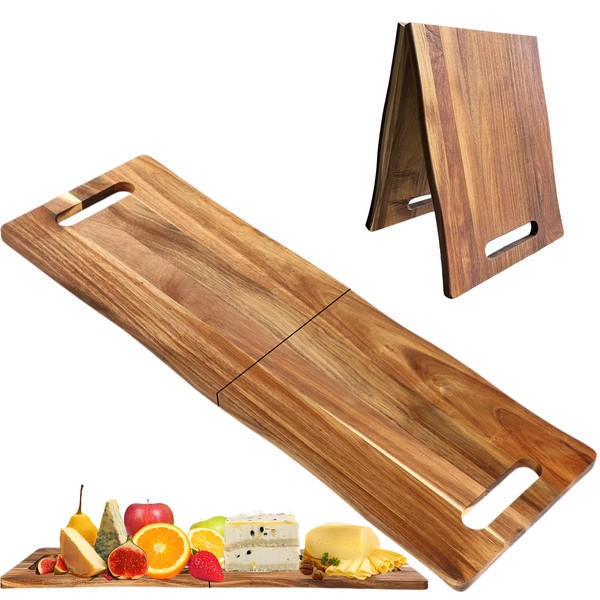 YUANQIAN Acacia Large Charcuterie Board, Wood Charcuterie Boards with Handles