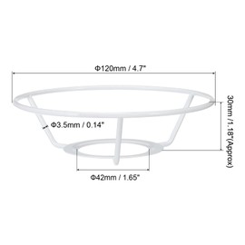 PATIKIL 4.7 Inch E26 E27 Lampshade Ring Frame with European Installer 3 Pack Lampshade Holder Wire Frame DIY Drum Ring for Table Floor Lamp White