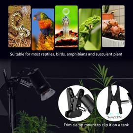 DOMICA DOMICA Reptile Heat Lamp with 50W UVA UVB Light Bulb, Basking Spot Light Simulated Sunlight, Heating Lamp for Turtle, Lizard, Snake, Beared Dragon, Amphibians