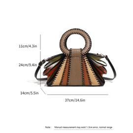 Designer Multicolor Leather Top Handle Handbag Bag Woman Large Capacity Purse Fashion Women Crossbody Bags for Women (Grey)