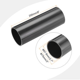 sourcing map 3 Inch PVC Rigid Tube Round Pipe Tubing Hardware Tubing 67.8mm ID 75mm OD 20cm/8" Length Dark Grey High Impact for Water Pipe