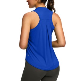 SANTINY Women's Sleeveless Workout Tops Lightweight Tennis Yoga Gym Athletic Running Shirts Racerback Tank Tops for Women (Royal Blue_S)