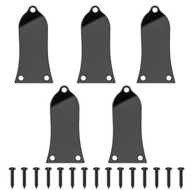 5Pcs Yootones 3 Holes Electric Guitar Truss Rod Cover Plate with Screws Compatible with Electric Guitar Les Paul Epiphone (Black)