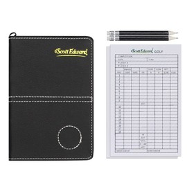 Scott Edward Golf Scorecard Cover Leather Scorecard Holder Statistics and Score Tracking Waterproof Soft Thick Grey/Black/Blue/Orange