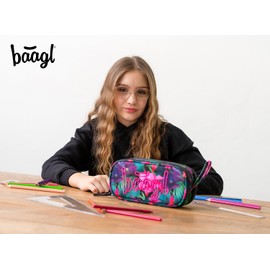 Baagl Pencil Case for Girls, Boys, School Pencil Case with 3 Compartments, Pencil Case for Teenagers, Kids Case, Paradise, Pencil case
