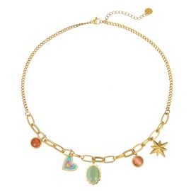 SHANG JIURUI Beach Charm Necklace for Women Dainty Gold Choker Heart Pendants Necklaces Sun Flower jewelry Fashion Gifts(N525)