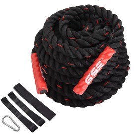 GSE Heavy Battle Rope, 1.5"/2" Diameter Workout Battle Ropes for Home Gym & Outdoor, Heavy Weighted Ropes with Anchor Strap for Exercise/Training - 30,40,50 Feet Lengths Available.
