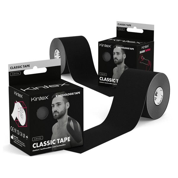 Kintex 2 Rollen Kinesiologie Tape Classic, 5cm x 5m, hautfreundliches & wasserfestes Kinesiologie Tape, Physio Tape, Medizinisches Tape