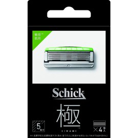 Schick Kyoku KIWAMI Replacement Blade for Sensitive Skin (4 pieces), 5 Blade Razor Shaving