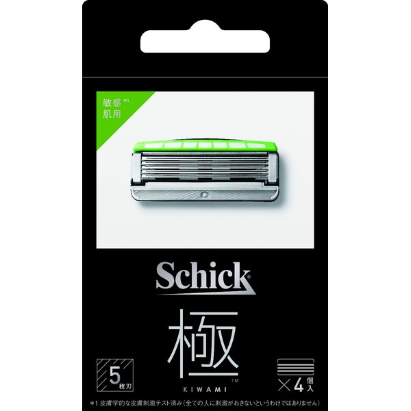 Schick Kyoku KIWAMI Replacement Blade for Sensitive Skin (4 pieces),
