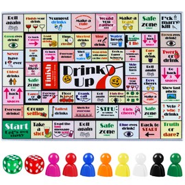 Fofeadm Drinking Board Games for Adults, Rubber Mat Drinking Board Game, Funny Party Interactive Drinking Games for Game Night, Birthday, Family Play or Any Occasion, Age 21+, 2-8 Players